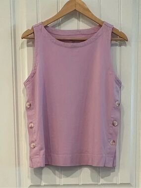 LOFT Soft Pink Button-Side Sleeveless Tank